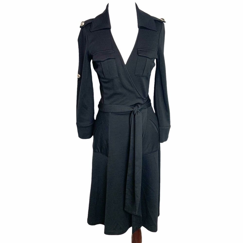 Diane Von Furstenberg Black Wrap Dress Size 6